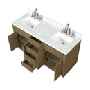 Lexora Abbey 60 in W x 22 in D Double Bath Vanity, Carrara Marble Top, and Faucet Set