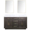 Lexora Abbey 60 in W x 22 in D Double Bath Vanity, Carrara Marble Top, and 28 in Mirrors