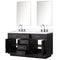 Lexora Abbey 60 in W x 22 in D Double Bath Vanity, Carrara Marble Top, Faucet Set, and 28 in Mirrors