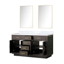 Lexora Abbey 60 in W x 22 in D Double Bath Vanity, Carrara Marble Top, and 28 in Mirrors