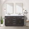 Lexora Abbey 60 in W x 22 in D Double Bath Vanity, Carrara Marble Top, Faucet Set, and 28 in Mirrors