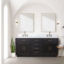 Lexora Abbey 72 in W x 22 in D Double Bath Vanity, Carrara Marble Top, and 34 in Mirrors