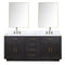 Lexora Abbey 72 in W x 22 in D Double Bath Vanity, Carrara Marble Top, Faucet Set, and 34 in Mirrors