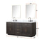 Lexora Abbey 72 in W x 22 in D Double Bath Vanity, Carrara Marble Top, Faucet Set, and 34 in Mirrors