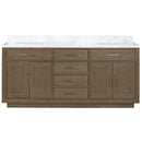 Lexora Abbey 72 in W x 22 in D Black Oak Double Bath Vanity and Carrara Marble Top