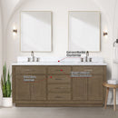 Lexora Abbey 72 in W x 22 in D Black Oak Double Bath Vanity, Carrara Marble Top, and Faucet Set