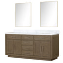 Lexora Abbey 72 in W x 22 in D Double Bath Vanity, Carrara Marble Top, and 34 in Mirrors