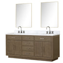 Lexora Abbey 72 in W x 22 in D Double Bath Vanity, Carrara Marble Top, Faucet Set, and 34 in Mirrors