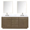 Lexora Abbey 72 in W x 22 in D Double Bath Vanity, Carrara Marble Top, Faucet Set, and 34 in Mirrors