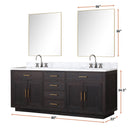 Lexora Abbey 80 in W x 22 in D Double Bath Vanity and Carrara Marble Top