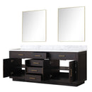 Lexora Abbey 80 in W x 22 in D Double Bath Vanity, Carrara Marble Top, and 36 in Mirrors