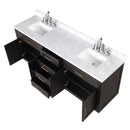 Lexora Abbey 80 in W x 22 in D Double Bath Vanity, Carrara Marble Top, and Faucet Set