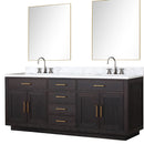 Lexora Abbey 80" W x 22" D Double Bath Vanity Carrara Marble Top with Faucet Set and 36"Mirrors