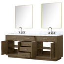 Lexora Abbey 80" W x 22" D Double Bath Vanity Carrara Marble Top with Faucet Set and 36"Mirrors