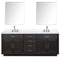 Lexora Abbey 84" W x 22" D Double Bath Vanity Carrara Marble Top with Faucet Set and 36" Mirrors