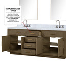 Lexora Abbey 84" W x 22" D Double Bath Vanity and Carrara Marble Top