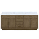 Lexora Abbey 84" W x 22" D Double Bath Vanity and Carrara Marble Top