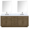 Lexora Abbey 84" W x 22" D Double Bath Vanity Carrara Marble Top with Faucet Set and 36" Mirrors