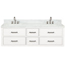 Lexora Castor 60" W x 22" D Double Bath Vanity Carrara Marble Top With Faucet Set