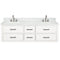 Lexora Castor 60" W x 22" D Double Bath Vanity Carrara Marble Top With Faucet Set