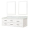 Lexora Castor 60" W x 22" D Double Bath Vanity Carrara Marble Top and 28" Mirrors