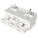 Lexora Castor 60" W x 22" D Double Bath Vanity Carrara Marble Top with Faucet Set and 28" Mirrors