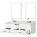 Lexora Castor 60" W x 22" D Double Bath Vanity Carrara Marble Top with Faucet Set and 28" Mirrors