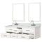 Lexora Castor 60" W x 22" D Double Bath Vanity Carrara Marble Top with Faucet Set and 28" Mirrors