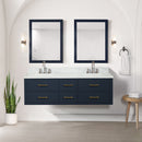 Lexora Castor 60" W x 22" D Double Bath Vanity Carrara Marble Top and 28" Mirrors