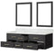 Lexora Castor 60" W x 22" D Double Bath Vanity Carrara Marble Top and 28" Mirrors