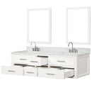 Lexora Castor 72" W x 22" D Black Double Bath Vanity Carrara Marble Top with Faucet Set and 34" Mirrors