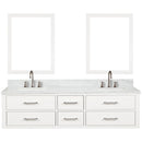 Lexora Castor 72" W x 22" D Black Double Bath Vanity Carrara Marble Top with Faucet Set and 34" Mirrors