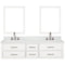 Lexora Castor 72" W x 22" D Black Double Bath Vanity Carrara Marble Top with Faucet Set and 34" Mirrors