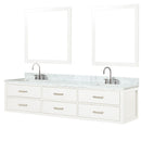 Lexora Castor 80" W x 22" D Black Double Bath Vanity Carrara Marble Top with Faucet Set and 36" Mirrors