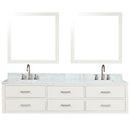 Lexora Castor 80" W x 22" D Black Double Bath Vanity Carrara Marble Top with Faucet Set and 36" Mirrors