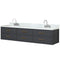 Lexora Castor 80" W x 22" D Black Double Bath Vanity Carrara Marble Top with Faucet Set