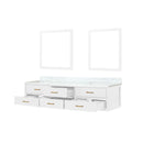 Lexora Castor 84" W x 22" D Black Double Bath Vanity Carrara Marble Top and 36" Mirrors