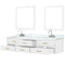 Lexora Castor 84" W x 22" D Black Double Bath Vanity Carrara Marble Top with Faucet Set and 36" Mirrors