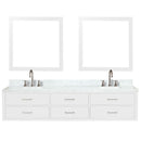 Lexora Castor 84" W x 22" D Black Double Bath Vanity Carrara Marble Top with Faucet Set and 36" Mirrors