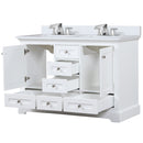 Lexora Dukes 48" W x 22" D White Bath Vanity Cultured Marble Top with Faucet Set