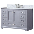 Lexora Dukes 48" W x 22" D Dark Grey Bath Vanity Carrara Marble Top with Faucet Set