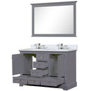 Lexora Dukes 48" W x 22" D Dark Grey Bath Vanity Quartz Top with Faucet Set