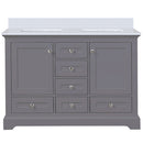 Lexora Dukes 48" W x 22" D Dark Grey Bath Vanity and Cultured Marble Top