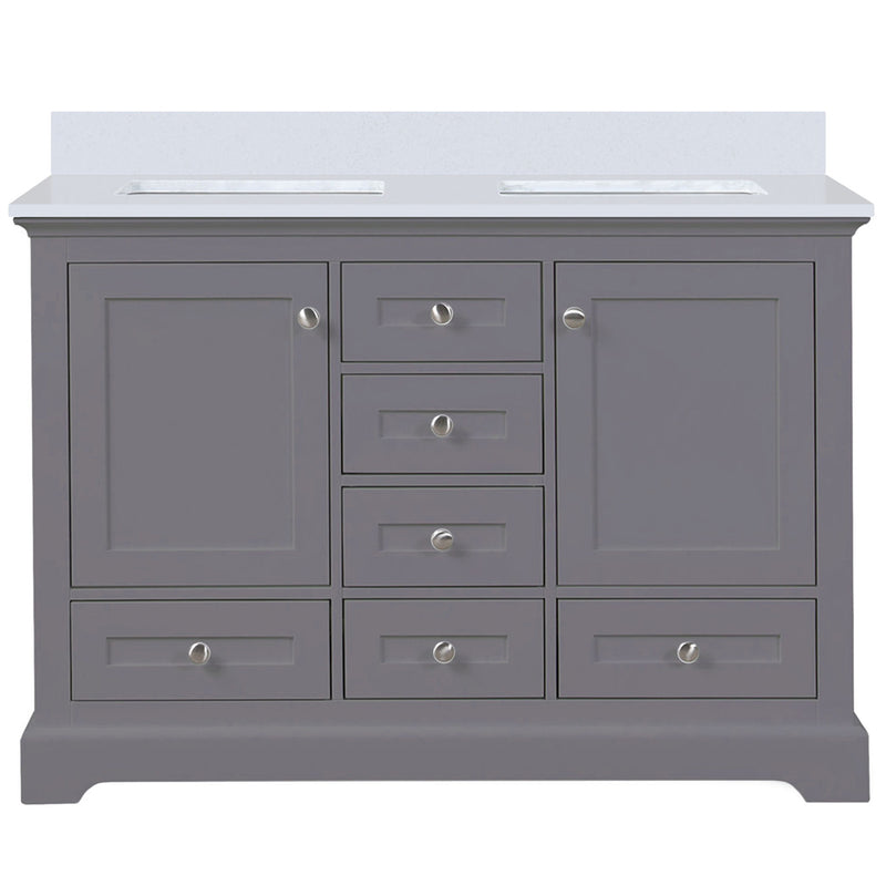 Lexora Dukes 48" W x 22" D Dark Grey Bath Vanity and Cultured Marble Top