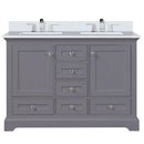 Lexora Dukes 48" W x 22" D Dark Grey Bath Vanity Cultured Marble Top with Faucet Set