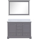 Lexora Dukes 48" W x 22" D Dark Grey Bath Vanity Cultured Marble Top Square with 46" Mirror