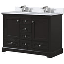 Lexora Dukes 48" W x 22" D Espresso Bath Vanity Cultured Marble Top With Faucet Set