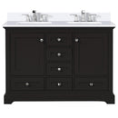 Lexora Dukes 48" W x 22" D Espresso Bath Vanity Cultured Marble Top With Faucet Set