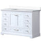 Lexora Dukes 48" W x 22 " D White Bath Vanity and Cultured Marble Top