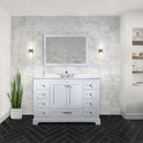 Lexora Dukes 48" W x 22 " D White Bath Vanity and Cultured Marble Top